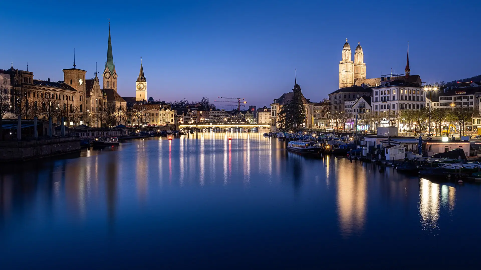 Zürich Skyline bei Nacht